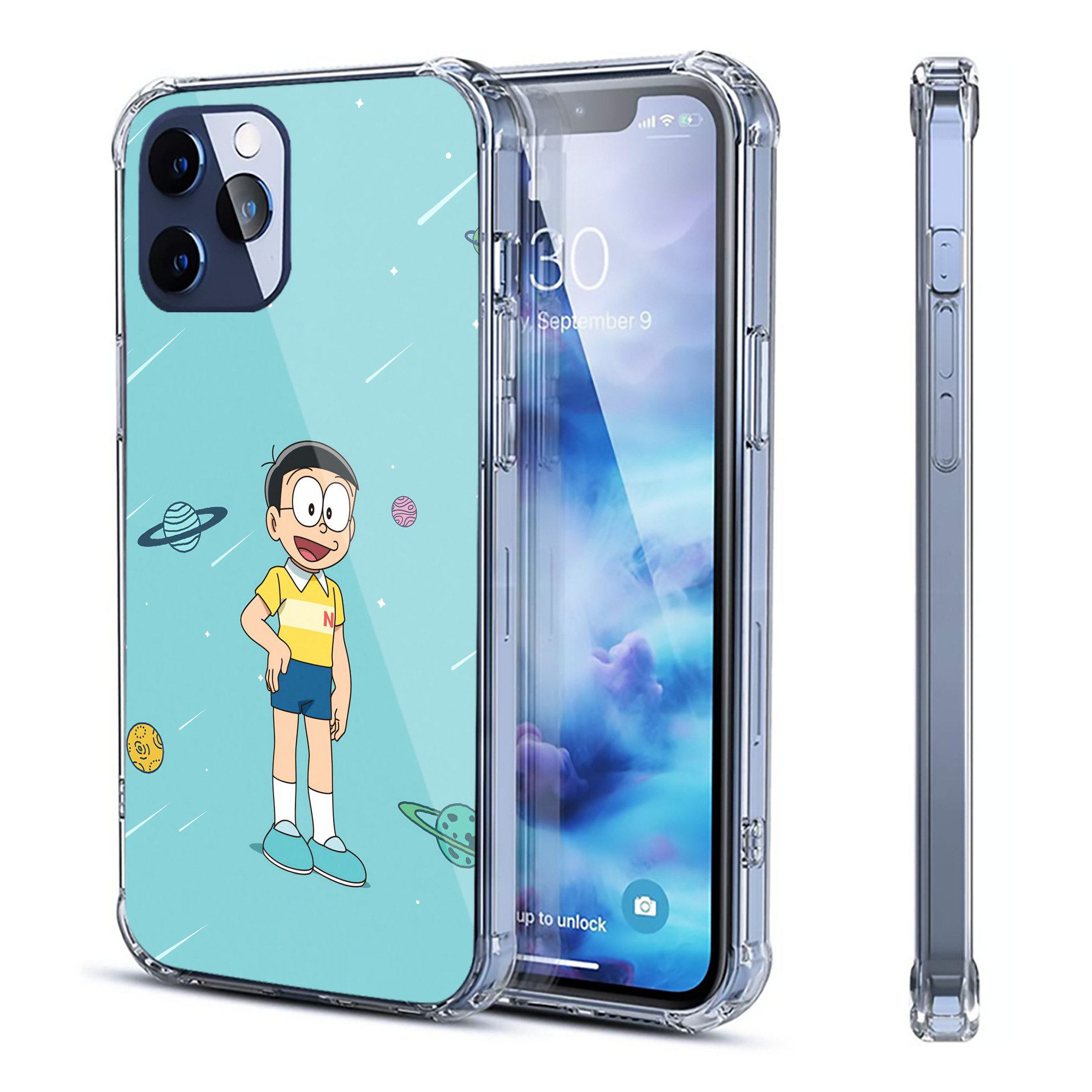 （画像用） ドラえもん Doraemon 【iPhone 12シリーズ対応】透明スマホケース（クリアソフトケース）